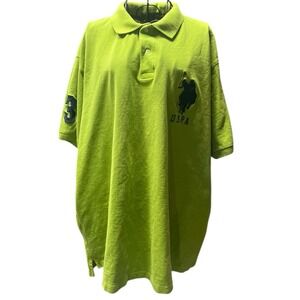 US Polo Assn Polo Shirt Men Size 3XL Green Embroidered Pony Logo